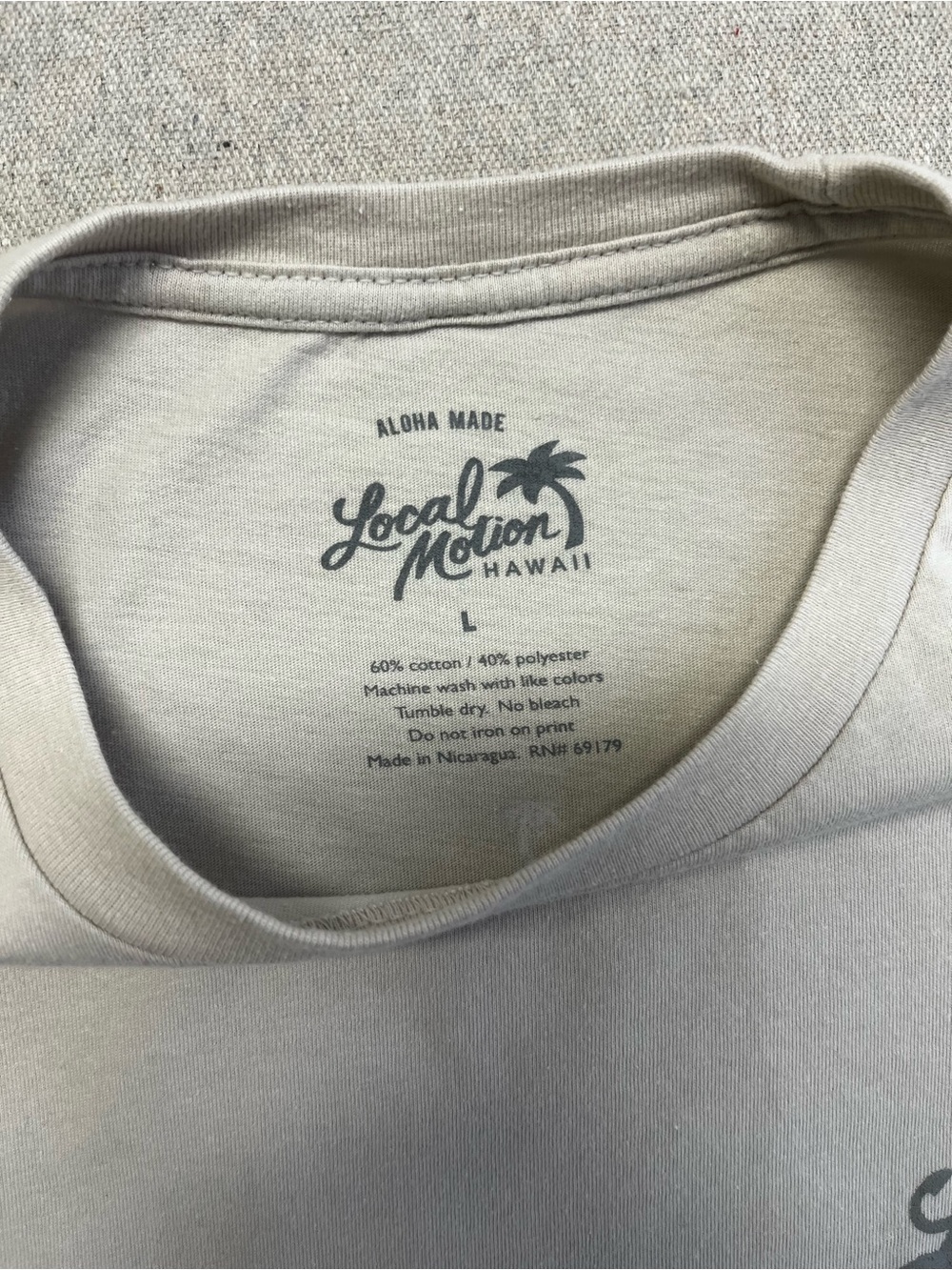 Local Motion Hawaii Graphic T Shirt Men’s Large Beige Surf Skate Tee - Picture 2 of 8